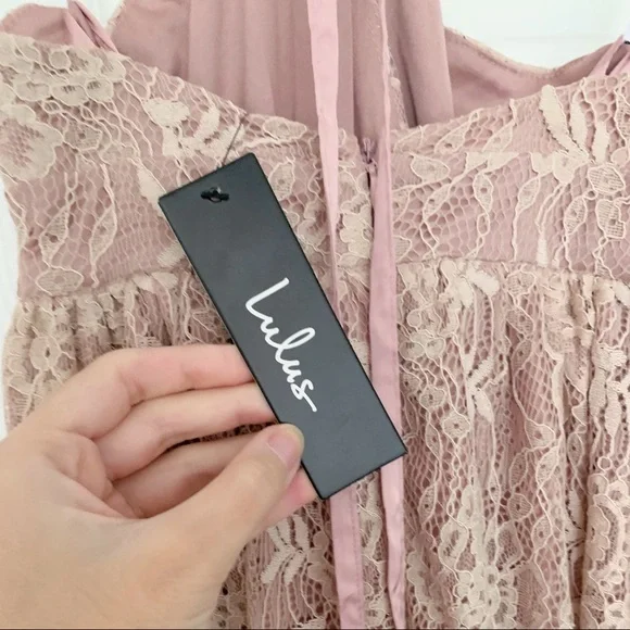 Stolen Moments Dusty Pink Lace-Up Lace Maxi Dress - Picture 12 of 14